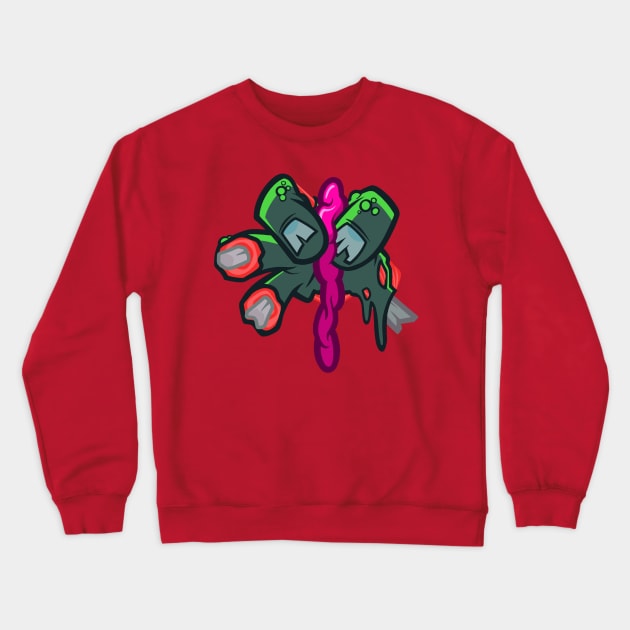 Handstylez_ Zombie Pinch Hitter Crewneck Sweatshirt by Dedos The Nomad